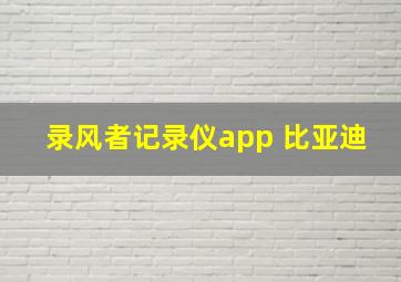 录风者记录仪app 比亚迪